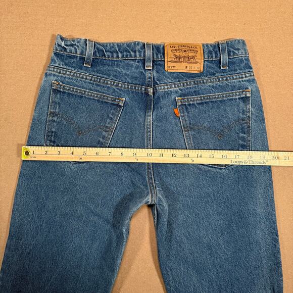 Vintage Levi’s 517 Orange Tab Blue Denim Jeans Fits like 32x29 Bootcut USA 90s - Picture 7 of 8